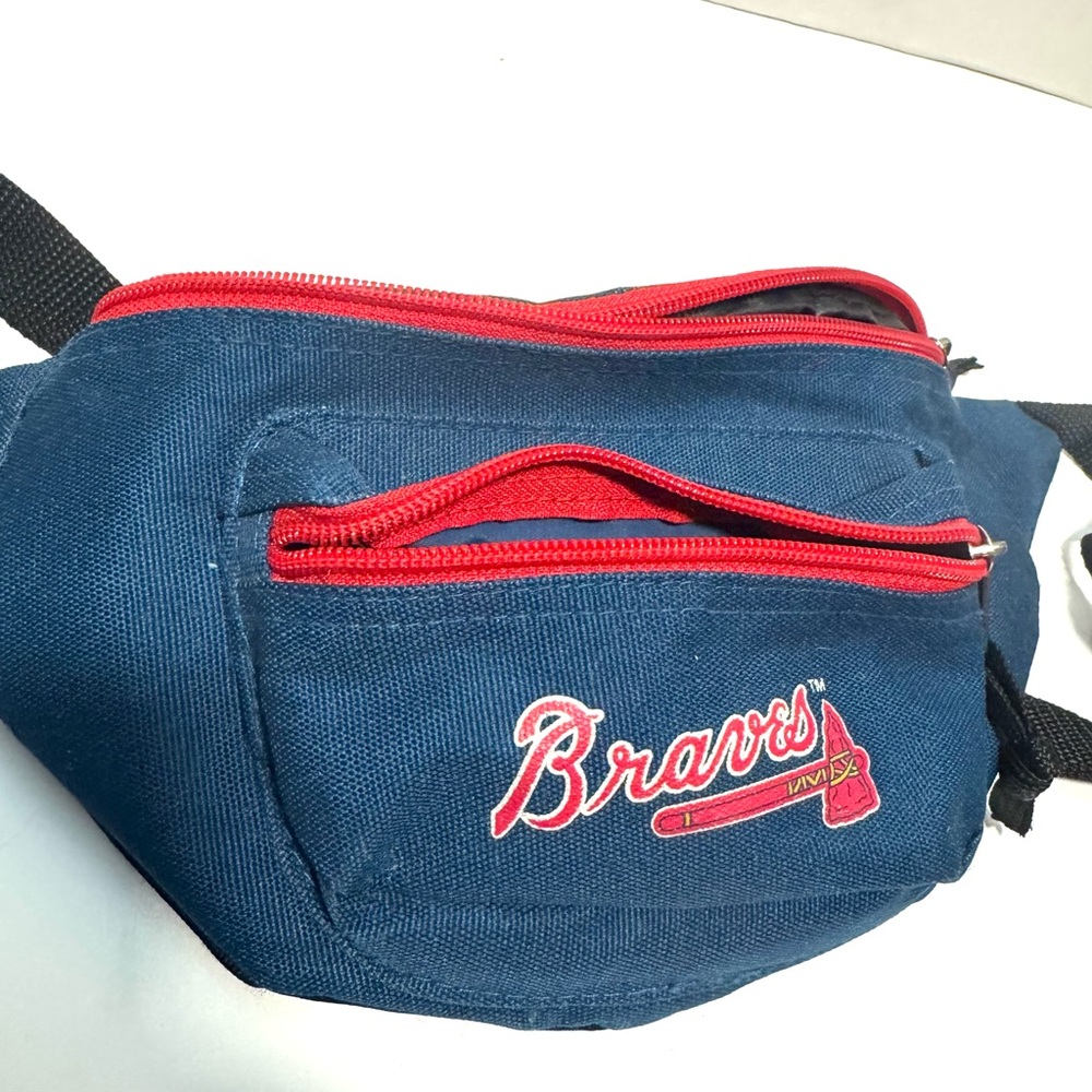 Vintage Atlanta Braves Blue and Red Waist Bag